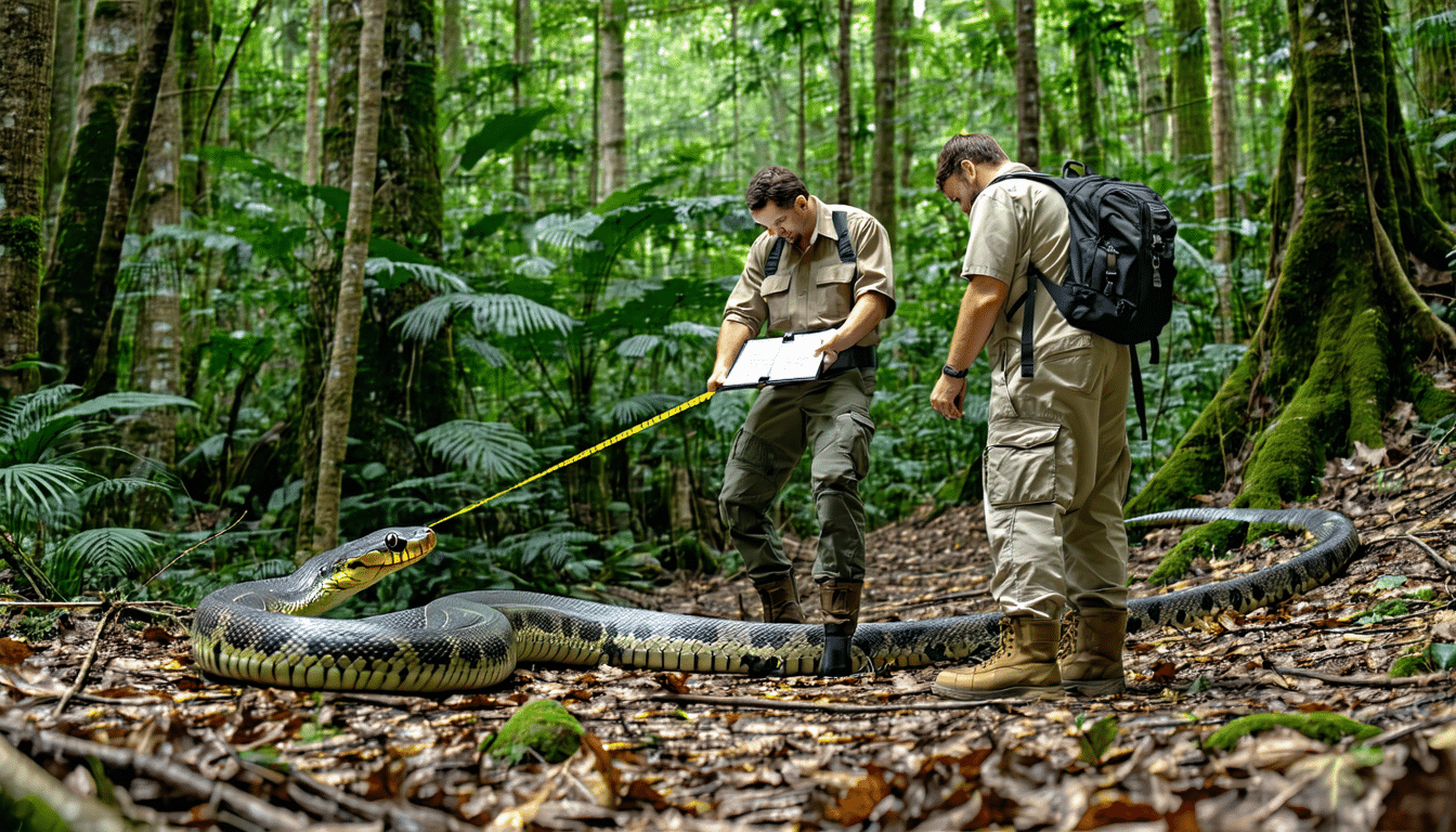 biolodzy terenowi potwierdzają odkrycie rekordowego węża podczas kontrolowanego monitoringu – przełomowe znalezisko w badaniach fauny.