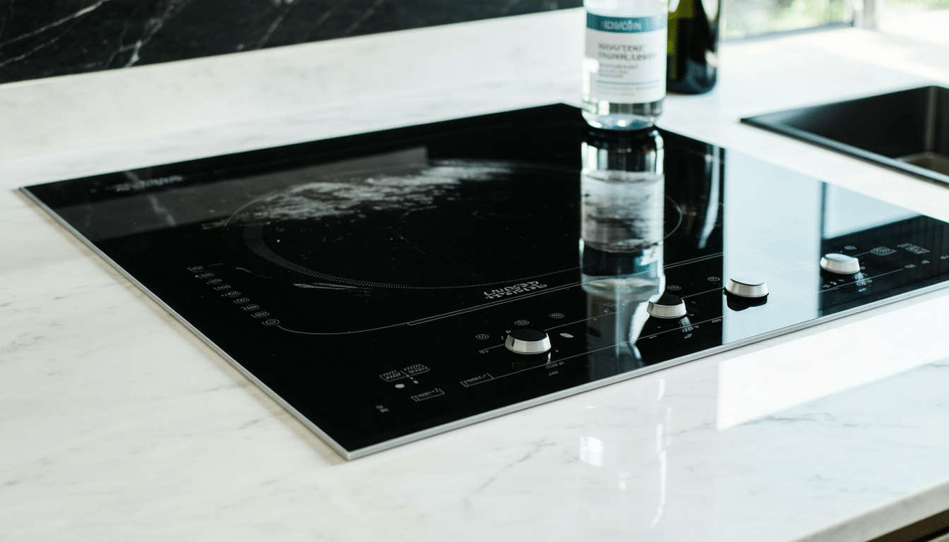 czyściłam kuchenkę indukcyjną środkiem do szkła i okazało się, że to był błąd – dowiedz się, dlaczego niektóre środki mogą uszkodzić powierzchnię kuchenki i jak ją prawidłowo czyścić.