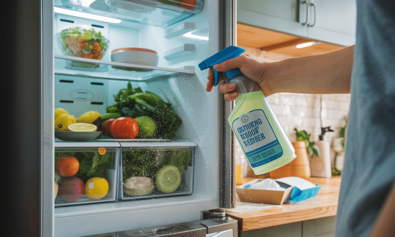 spróbuj naturalnego sposobu na czyszczenie lodówki – dowiedz się, dlaczego zamiast sprayu kuchennego lepiej używać samej wody z sodą oczyszczoną.