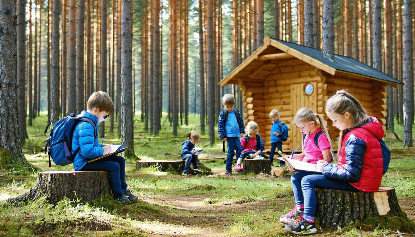 finlandia wprowadza innowacyjne leśne szkoły, gdzie dzieci spędzają 80% czasu na nauce w lesie, co znacząco poprawia ich wyniki edukacyjne.