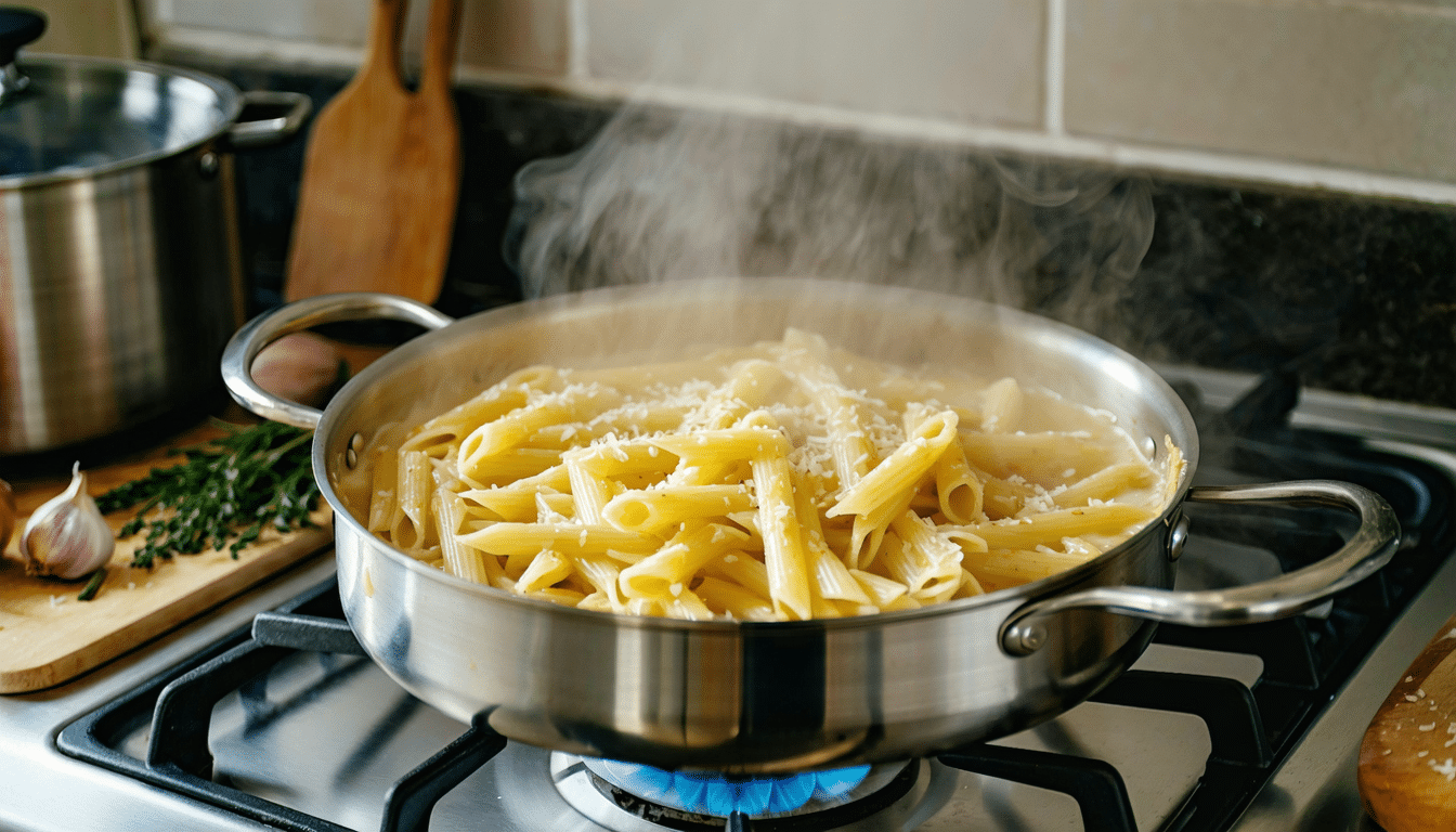 gotuję tę kremową pastę, gdy pragnę ciepłego dania bez nadmiaru – proste i smaczne rozwiązanie na każdą okazję.