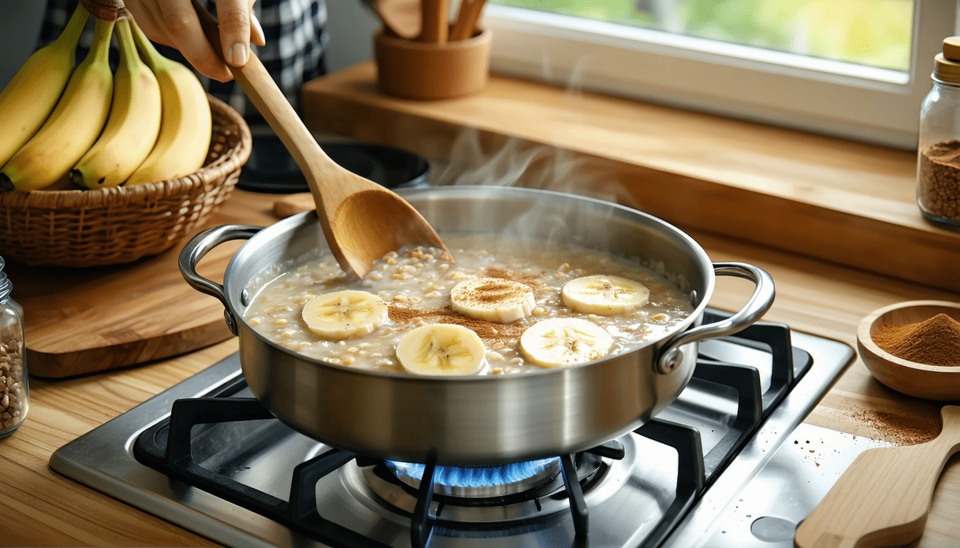 przygotuj pyszną owsiankę z bananem i cynamonem w zaledwie 5 minut – smaczne i pożywne śniadanie, które zaspokoi głód aż do obiadu.