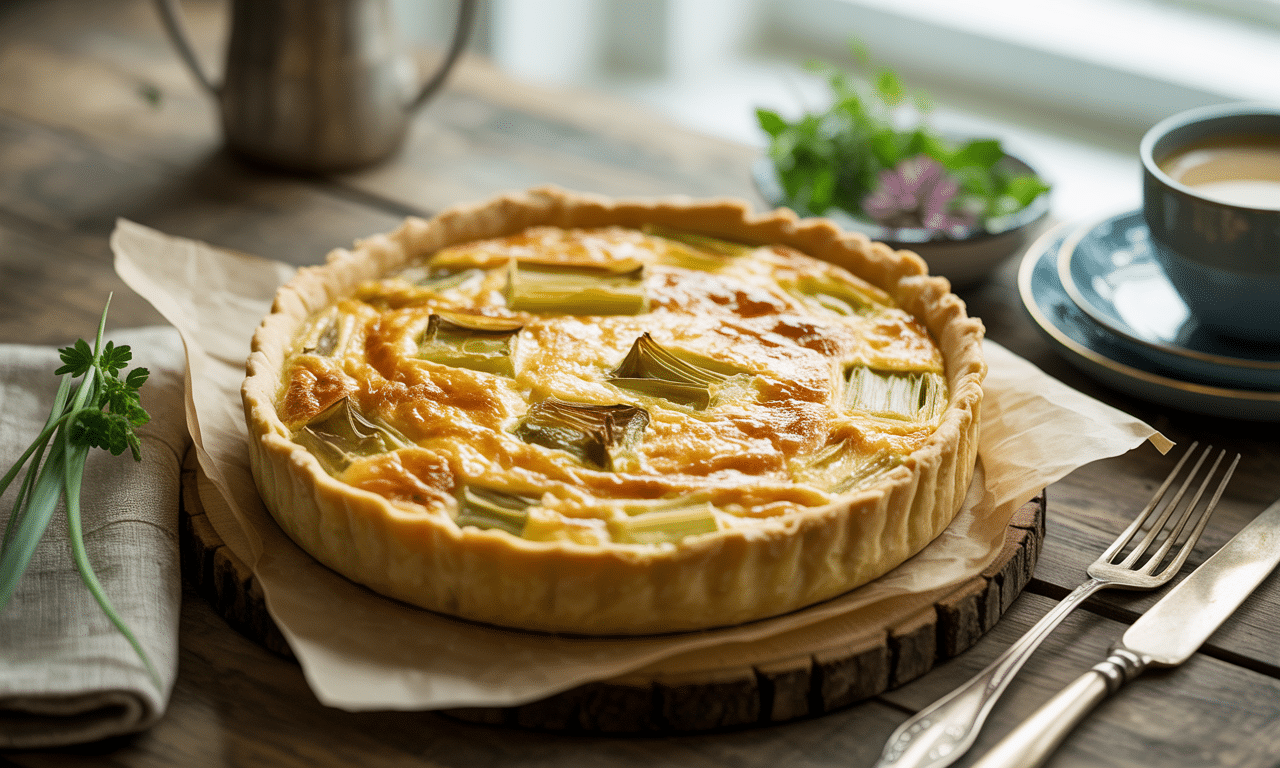 gotuję quiche z porami i serem – idealne danie na brunch, gotowe w 40 minut. prosty przepis na smakowity i szybki posiłek, który zachwyci twoich gości.