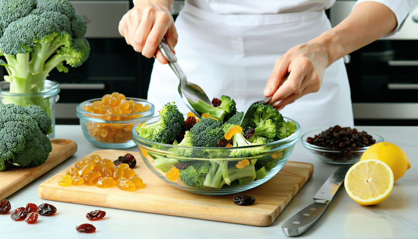 wypróbuj mój przepis na sałatkę z brokułów i rodzynek – niezwykłe połączenie smaków, które zawsze zaskakuje i zachwyca każdego.