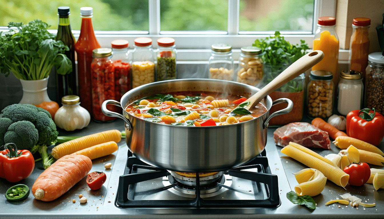 gotuję tę zupę minestrone, gdy lodówka jest pełna resztek – każda wersja jest inna i pyszna. dowiedz się, jak wykorzystać pozostałości jedzenia, tworząc smaczne i zdrowe danie.