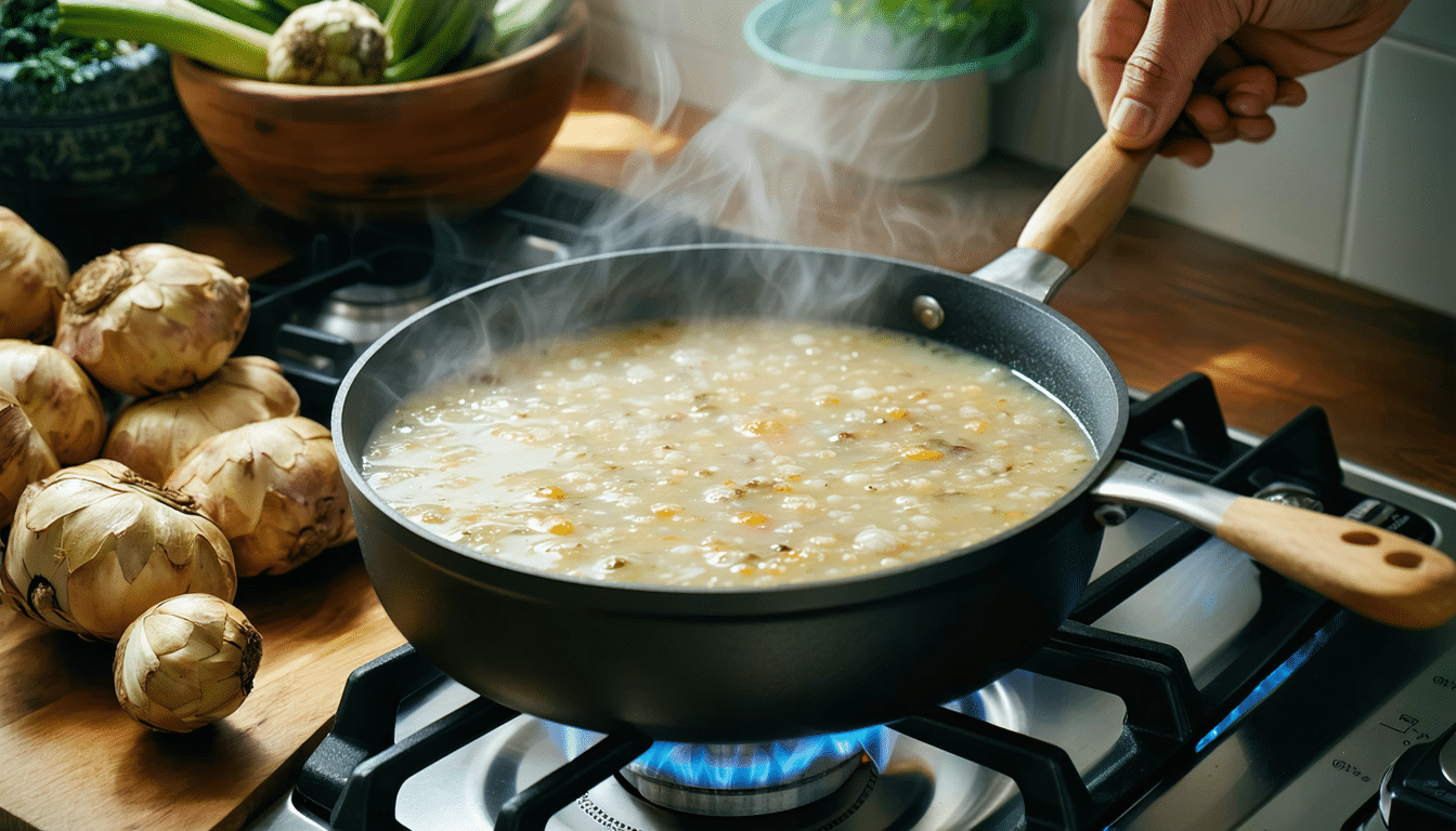 gotuję zupę z topinamburu – mało znany przysmak o zaskakująco delikatnym smaku, który warto odkryć.
