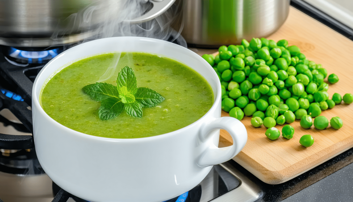 przygotuj orzeźwiającą, szybką i tanią zupę z zielonego groszku i mięty. idealna na każdą okazję, pełna świeżości i smaku za grosze!