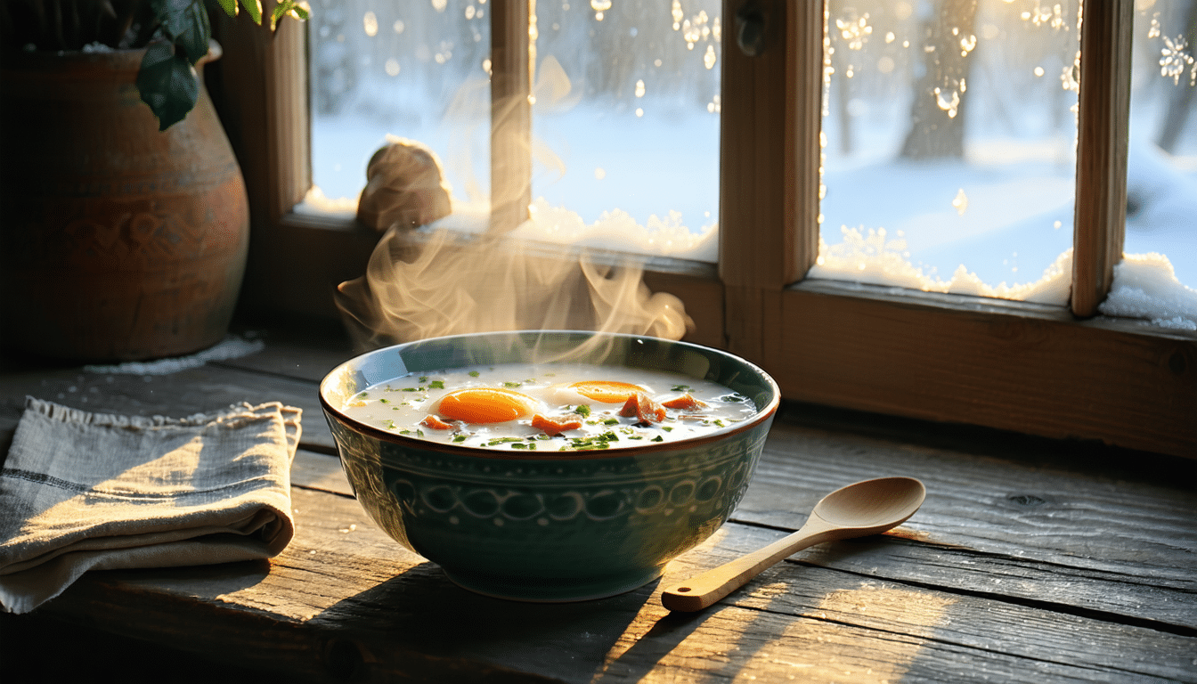 gotuję ten barszcz biały na każde chłodne poranne chwile – rozgrzewa lepiej niż herbata, idealny na zimne dni.
