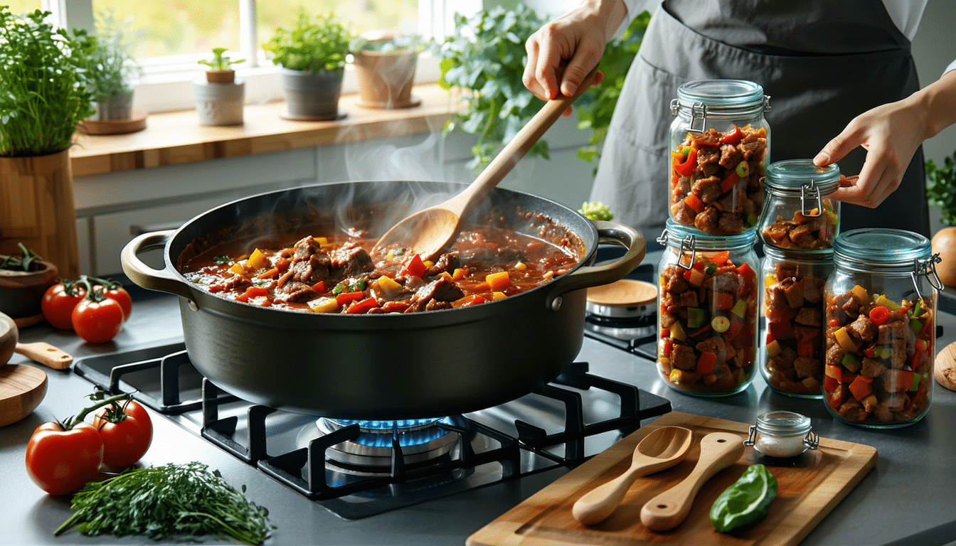 gotuję ten gulasz wołowy w niedzielę, porcjuję na trzy dni, a smak z każdym dniem staje się coraz lepszy. idealny przepis na pyszny, aromatyczny posiłek na dłużej.