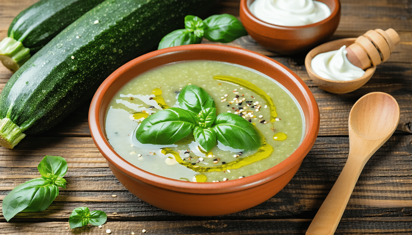 gotuję krem z cukinii i bazylii – lekki, aksamitny i gotowy już w 15 minut. idealny na szybki i smaczny posiłek!