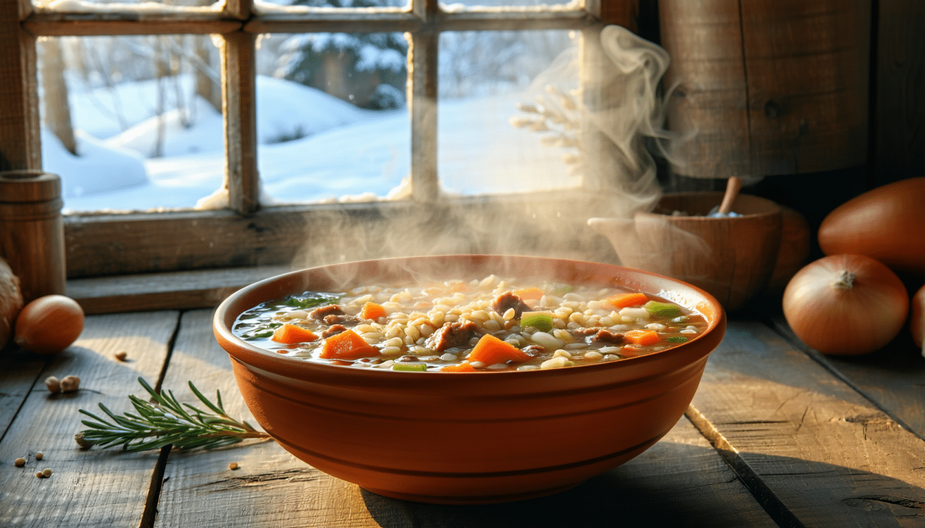 przepis na krupnik idealny na mroźne dni – rozgrzewający i sycący tradycyjny polski zupę, którą gotuję zawsze, gdy temperatura spada poniżej zera.