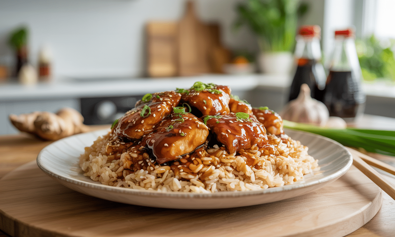 przepis na ryż z kurczakiem teriyaki - egzotyczny smak, łatwe przygotowanie, danie gotowe w 25 minut. idealne na szybki i smaczny obiad!