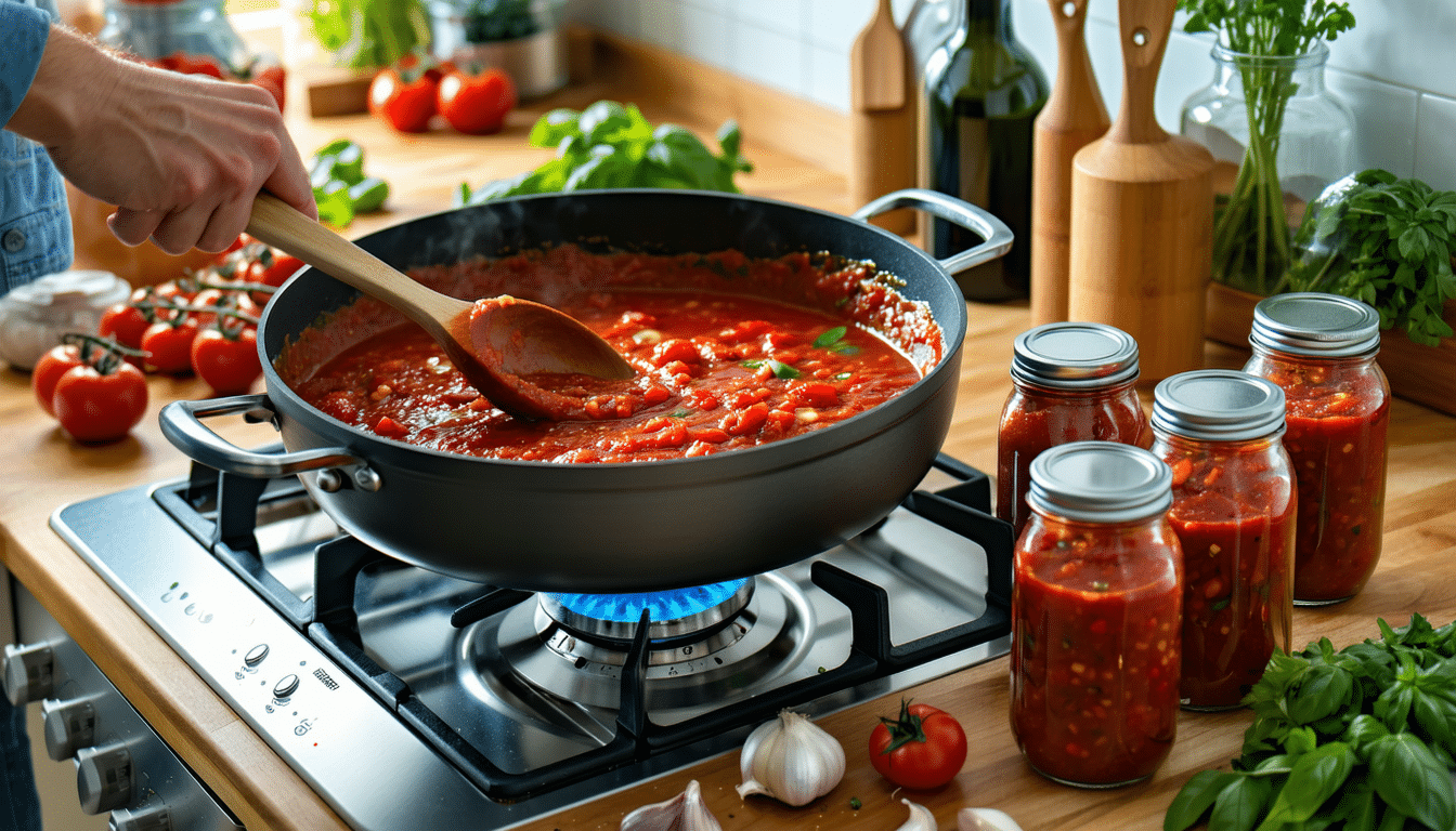 przepis na domowy sos pomidorowy w dużej ilości – gotuj, mroź w słoiczkach i miej zapas na cały miesiąc. łatwy sposób na pyszne dania przez długi czas!