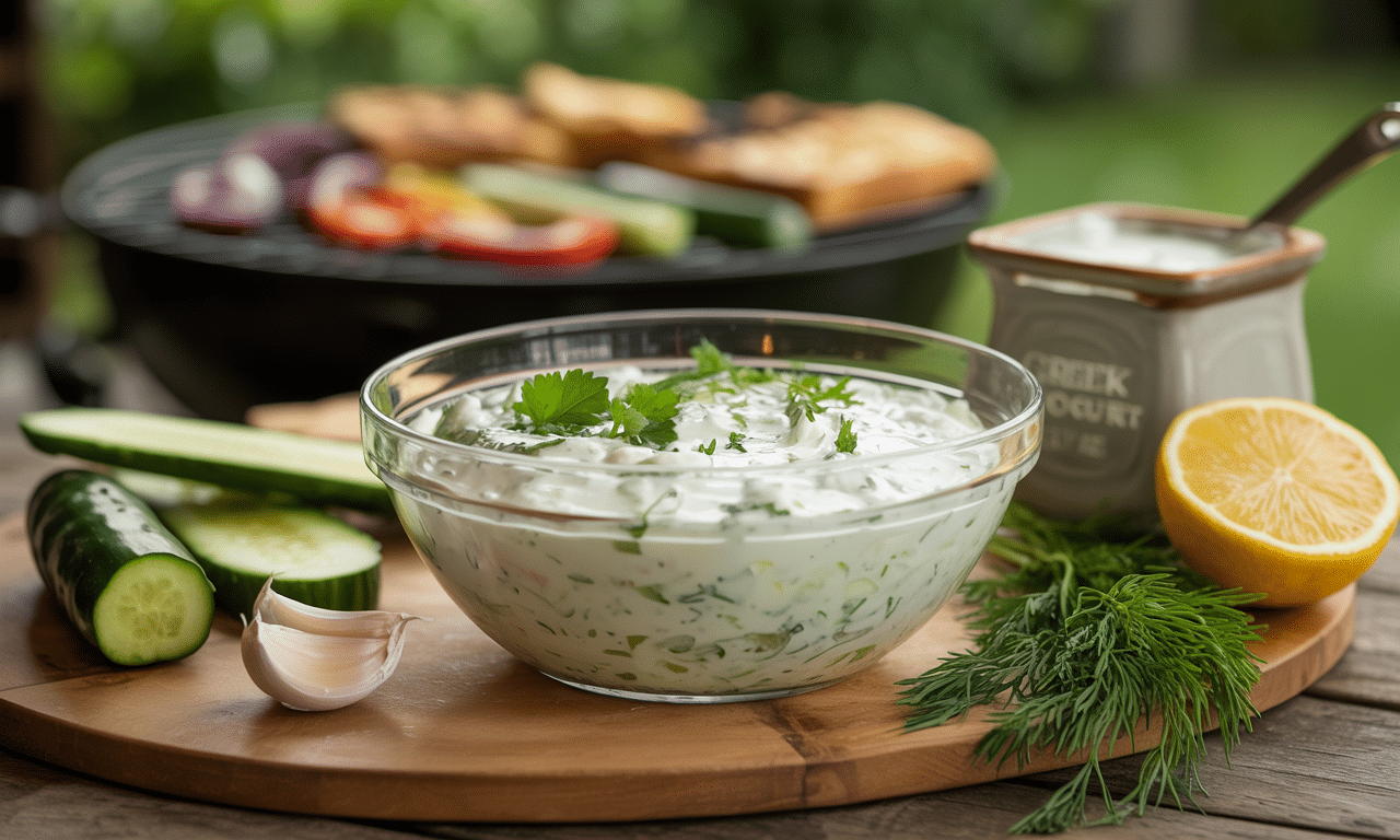 szybki przepis na sos tzatziki w 5 minut – idealny dodatek do grilla, sałatek i kanapek. świeży, kremowy smak, który podbije każde danie!