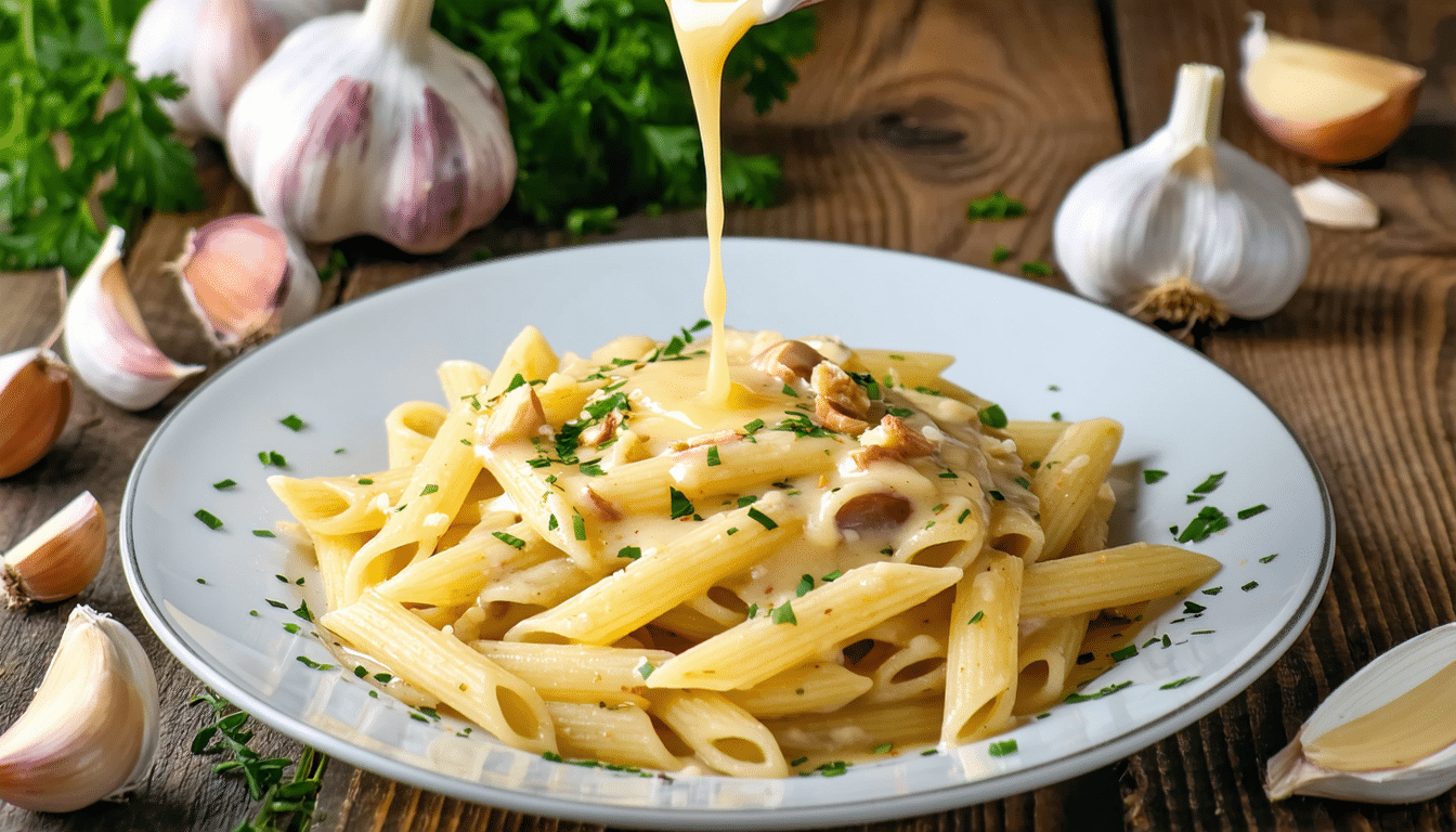 przygotuj sos z pieczonego czosnku, który przemienia nawet najprostszy makaron w prawdziwą ucztę smaków. sprawdź przepis i zaskocz swoich bliskich wyjątkowym daniem!