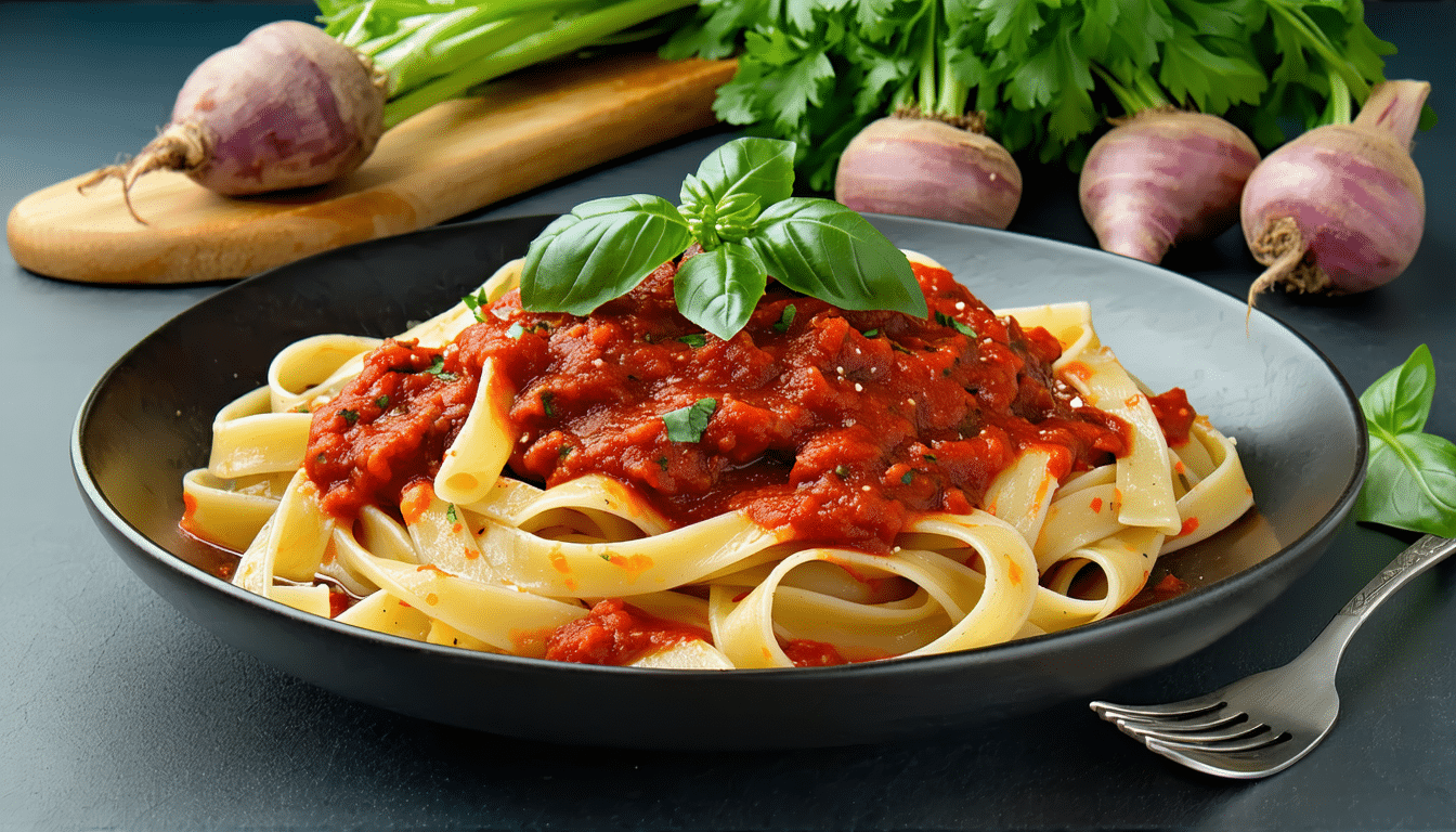 gotuję sos z pieczonych buraków, który przemienia zwykły makaron w wykwintne i eleganckie danie. odkryj przepis na zdrowy i smaczny sos, idealny na każdą okazję.