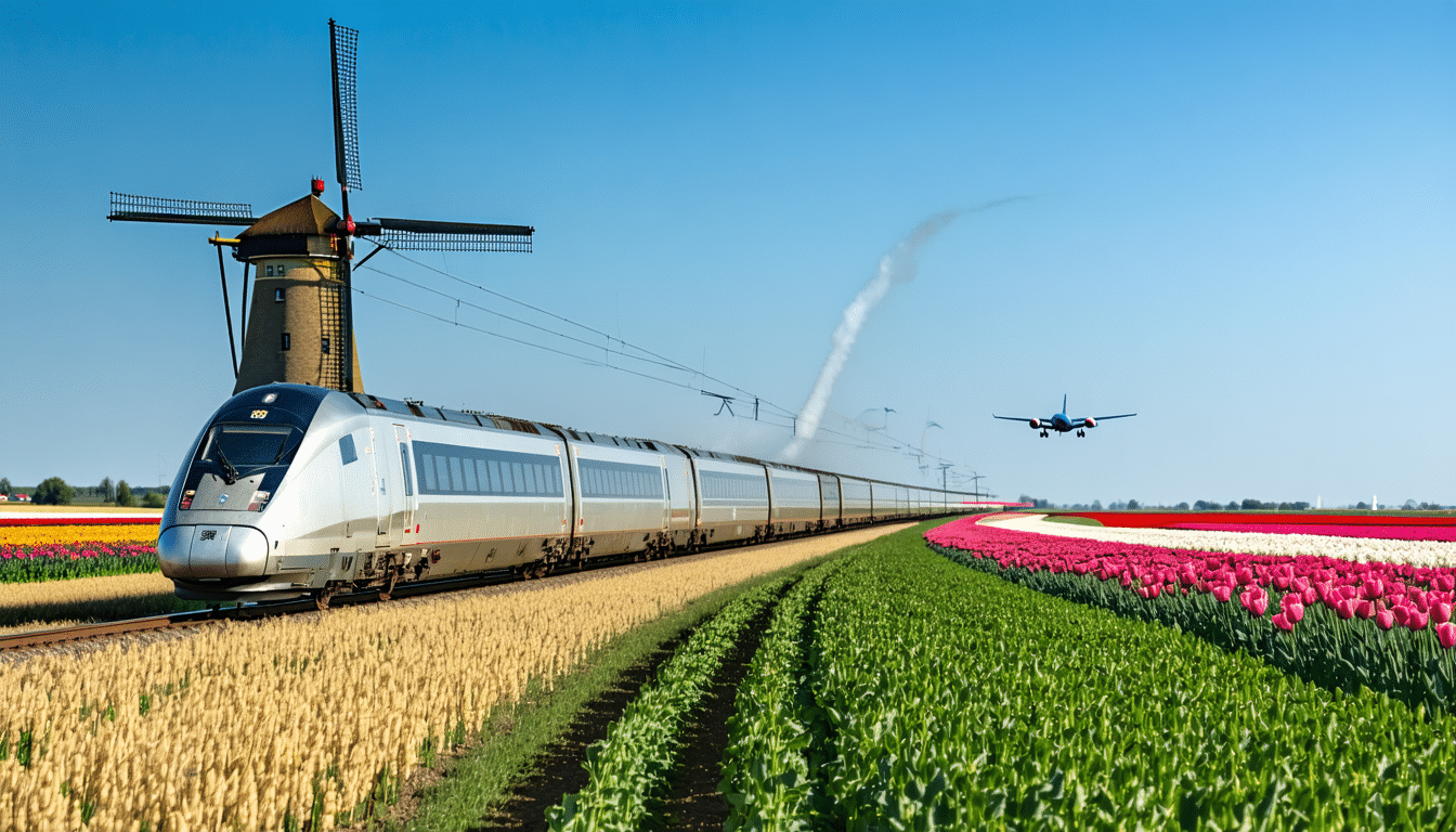 holandia wprowadza oficjalny zakaz lotów krajowych trwających krócej niż 2,5 godziny pociągiem, promując bardziej ekologiczne podróże.