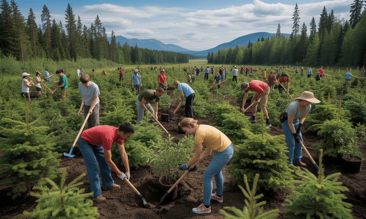 kanada planuje posadzić 2 miliardy drzew do 2030 roku i poszukuje wolontariuszy z całego świata do pomocy w realizacji tego ekologicznego przedsięwzięcia.
