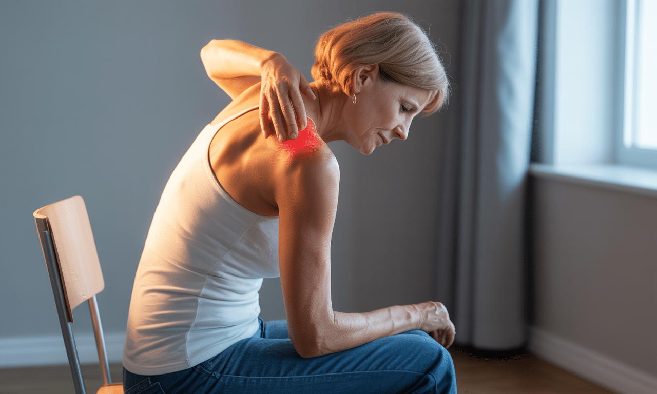 mam 64 lata i doświadczam bólu pod łopatką pojawiającego się po długim siedzeniu. dowiedz się, jaka postawa obciąża jedną stronę ciała i jak temu zaradzić.