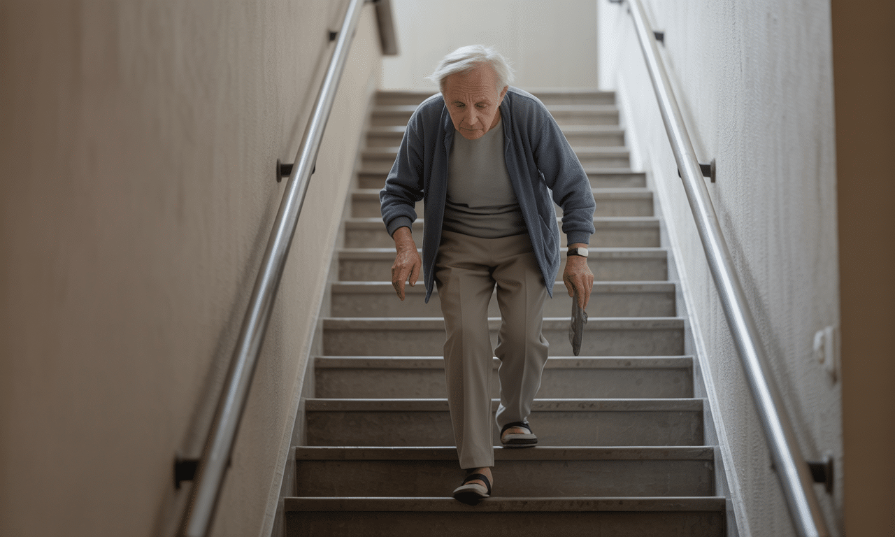 po 60. roku życia chodzenie po schodach staje się wyzwaniem z powodu osłabionej propriocepcji, co wymaga większej ostrożności i świadomości ciała.