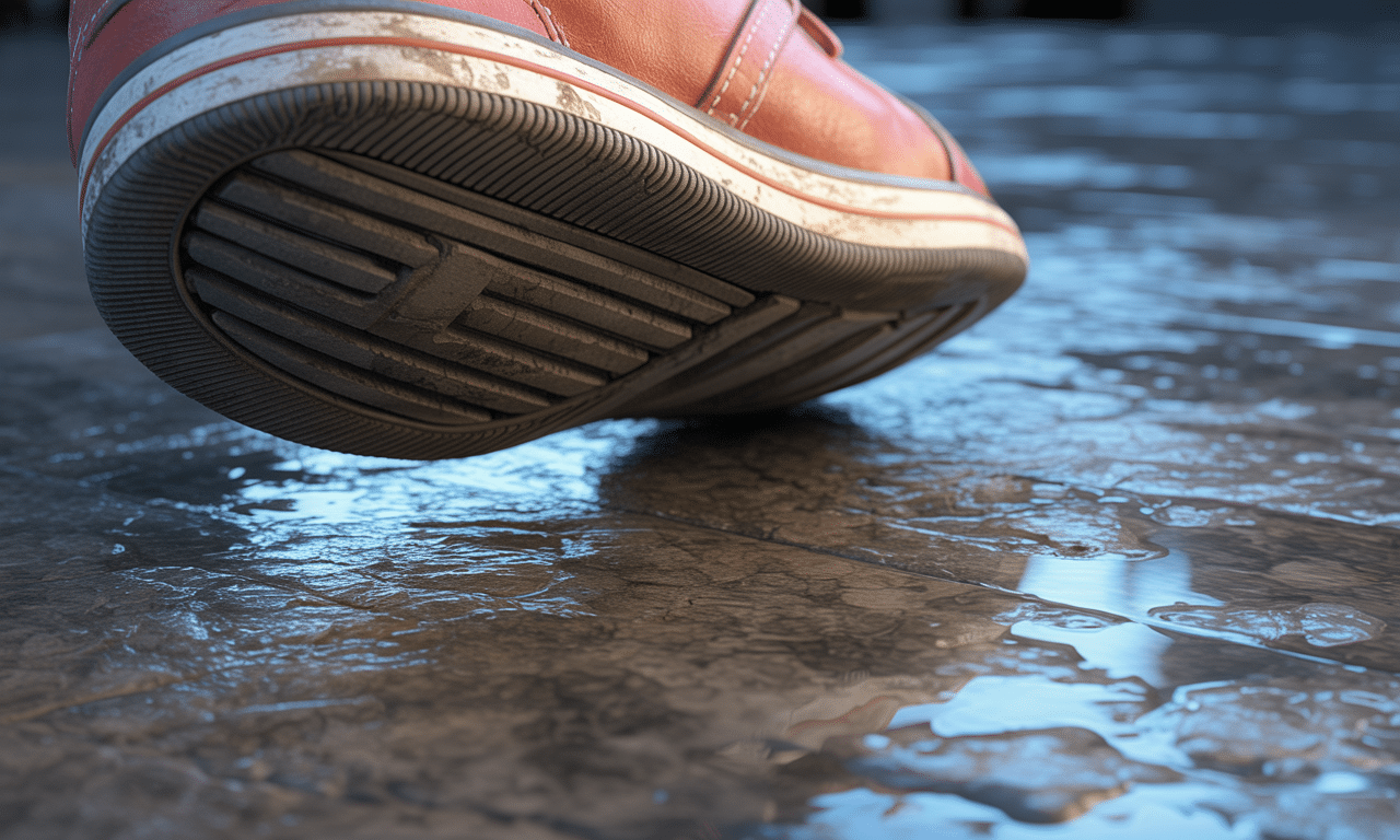 po 65. roku życia trudniej utrzymać równowagę na mokrej powierzchni z powodu ścierającej się podeszwy. dowiedz się, jak temu zapobiec i zwiększyć bezpieczeństwo chodzenia.