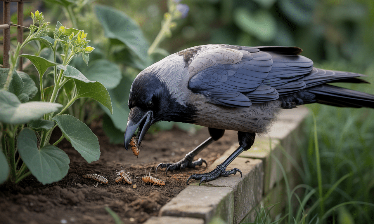 przestałam narzekać na wronę w ogrodzie, gdy odkryłam, że pomaga zwalczać szkodniki, jedząc ich larwy. poznaj korzyści z obecności tych ptaków w twoim ogrodzie.