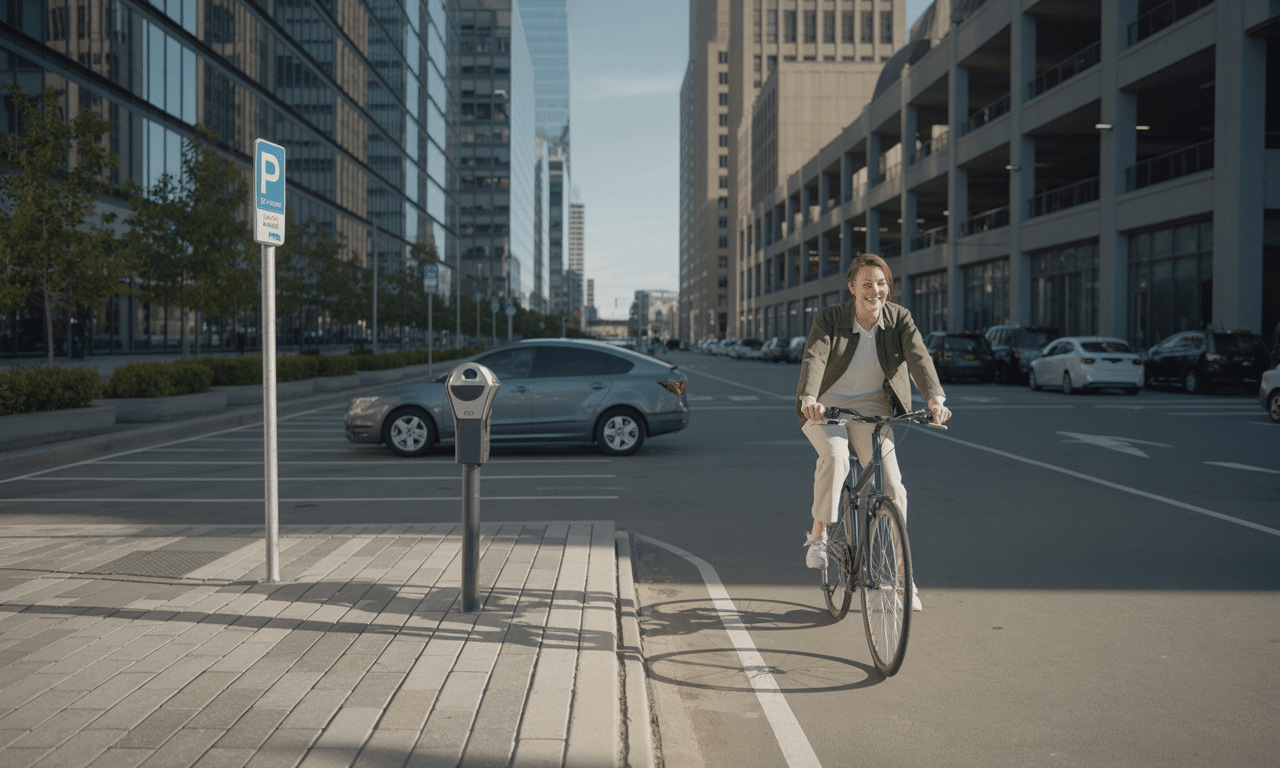dowiedz się, jak przestałam wydawać pieniądze na parking w centrum miasta dzięki dojazdom rowerem, które są darmowe i równie szybkie.