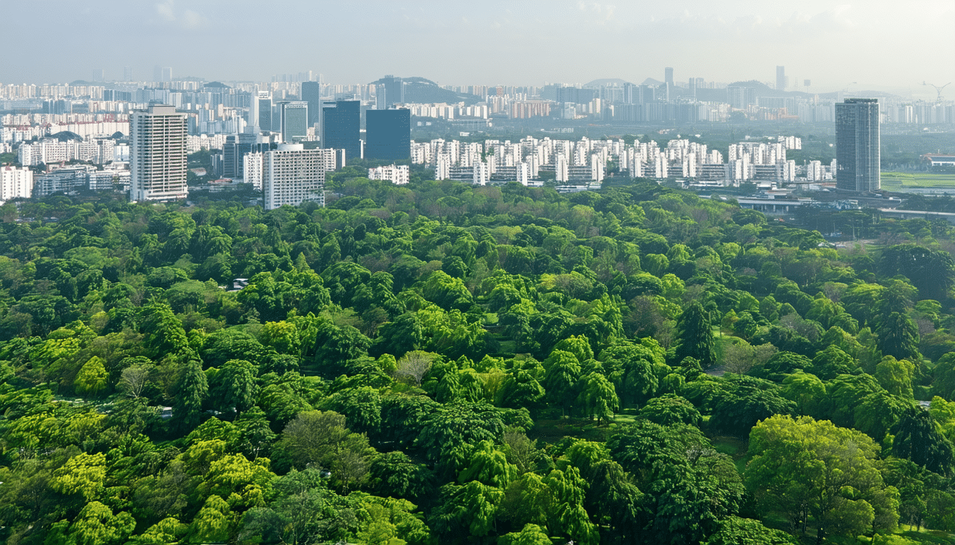 singapur posadził ponad milion drzew w mieście, co spowodowało spadek temperatury o 2°c w zielonych dzielnicach, poprawiając jakość życia mieszkańców i środowisko miejskie.