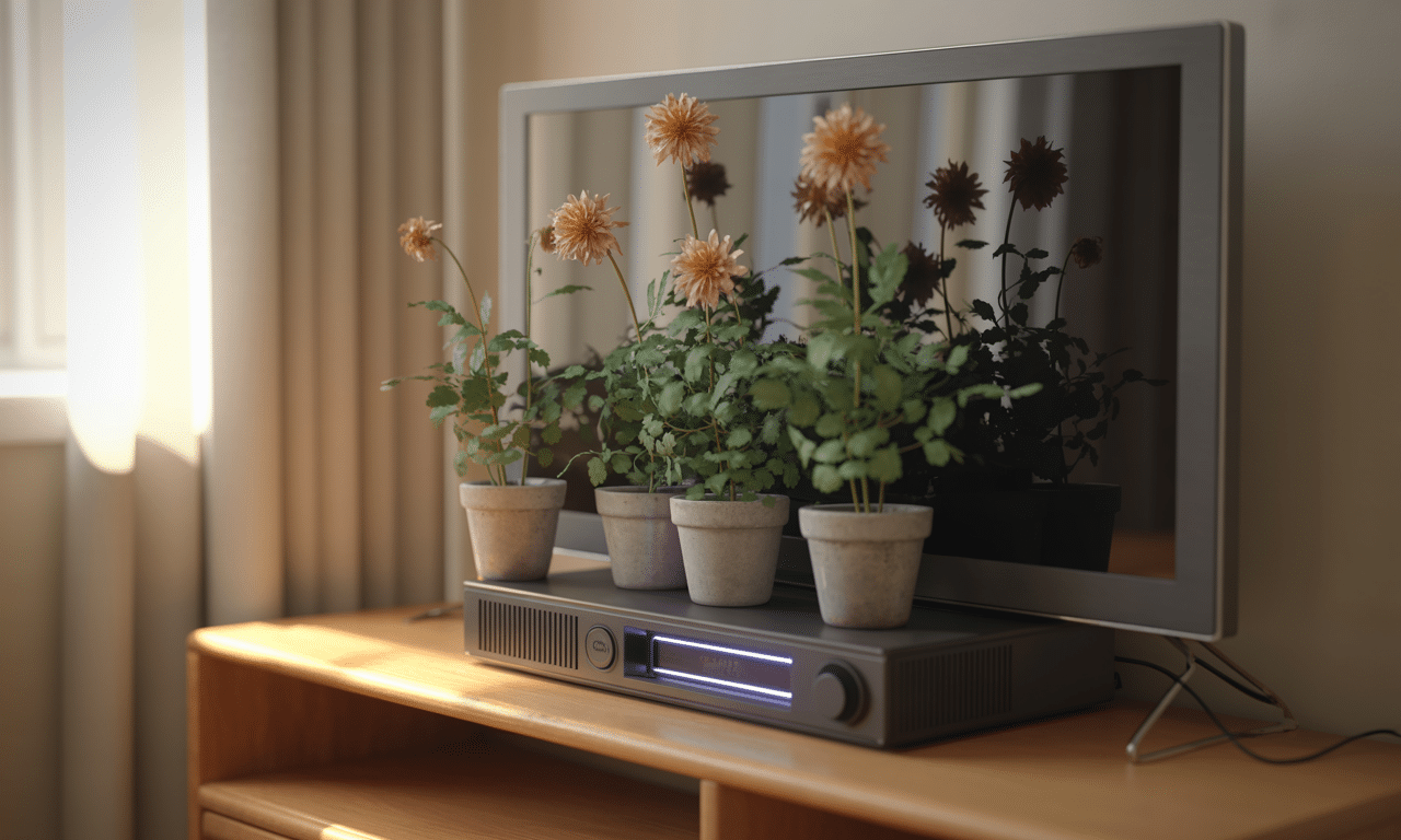 dowiedz się, jak ciepło emitowane przez elektronikę, takie jak telewizory, może uszkadzać rośliny umieszczone na nich, oraz jak dbać o kwiaty domowe, by uniknąć ich niszczenia.