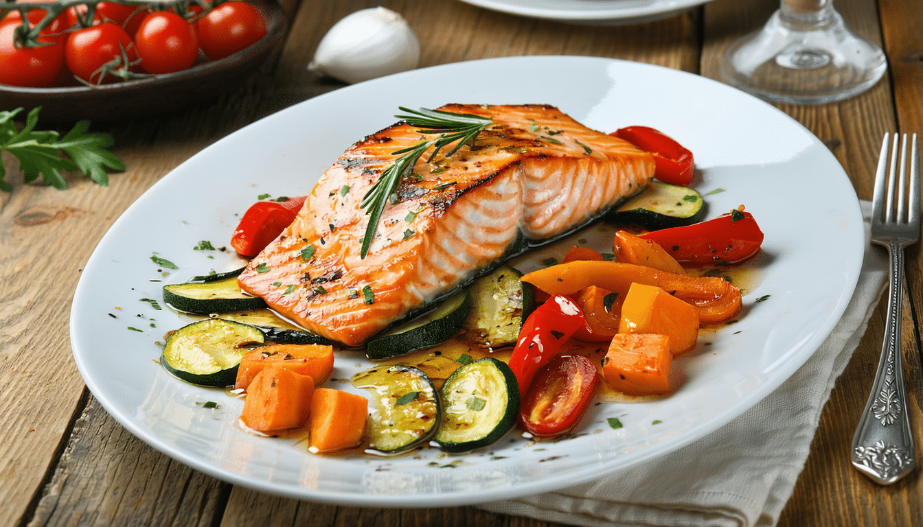 prosty i zdrowy przepis na pieczonego łososia z warzywami – idealne danie na wieczory, gdy chcesz coś smacznego bez zbędnego wysiłku.