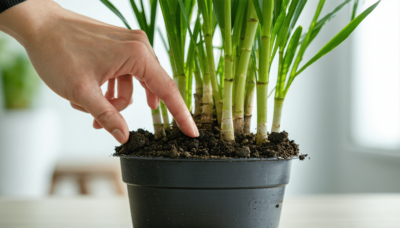 ten prosty test palcem szybko pokaże, czy twoja roślina faktycznie potrzebuje podlewania. naucz się dbać o rośliny efektywnie i unikaj ich przelania.
