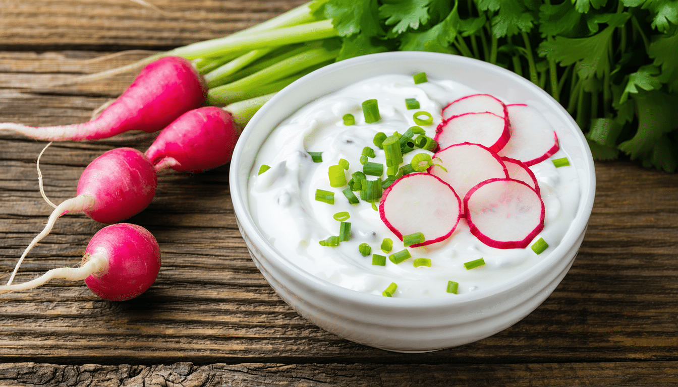 ten ser biały z rzodkiewką i szczypiorkiem to szybka i smaczna propozycja na kolację, idealna gdy nie masz ochoty gotować.