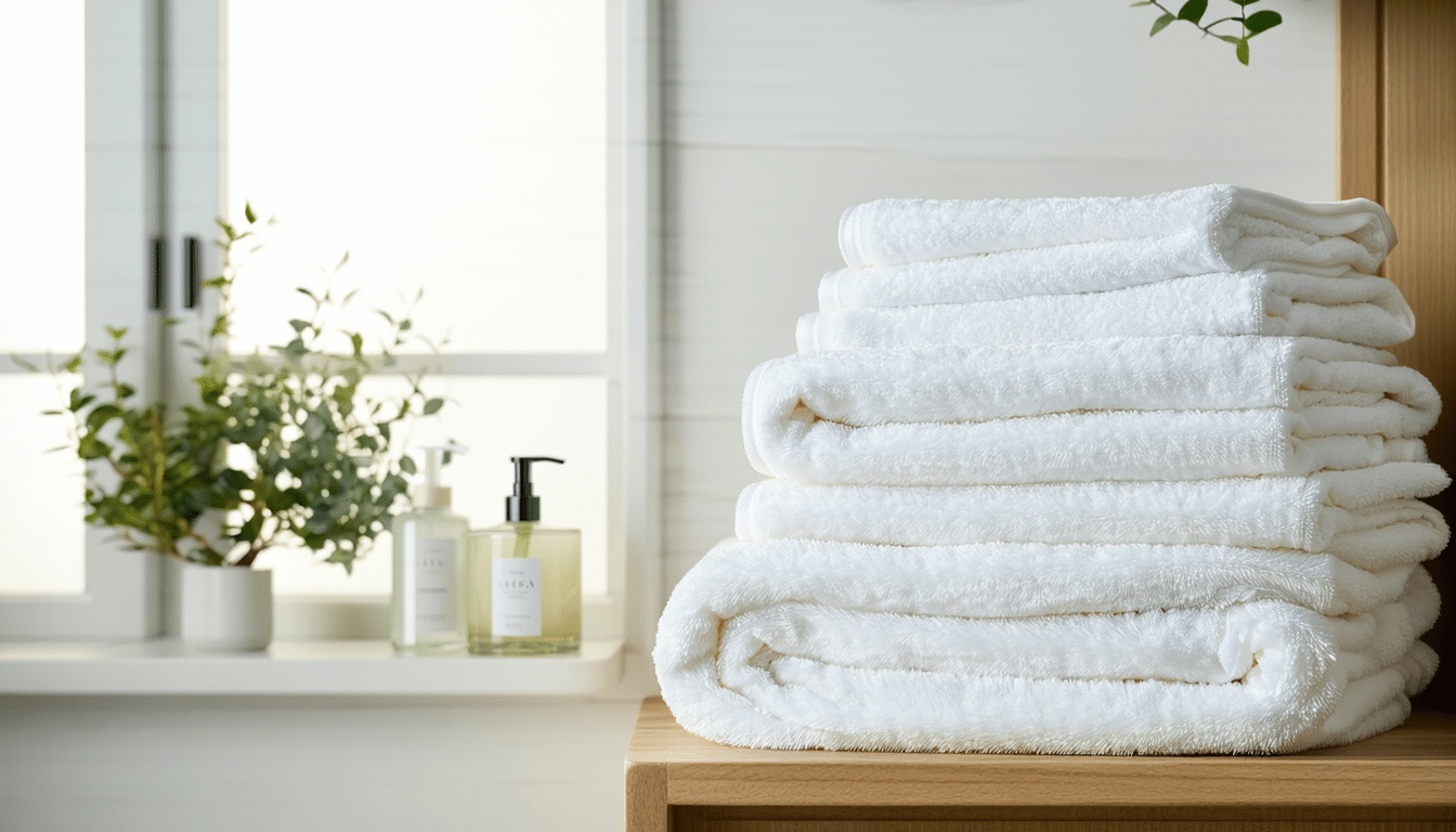 ten sposób składania ręczników pozwala oszczędzić miejsce i utrzymuje je puszyste na dłużej, zapewniając praktyczne i estetyczne przechowywanie.