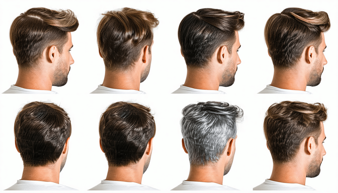ten strzyżenie skutecznie maskuje przerzedzające się włosy na czubku głowy, dodając objętości i pewności siebie.