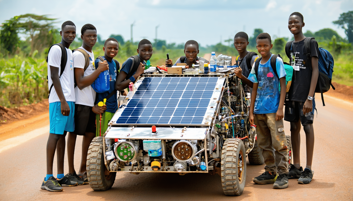 ten student z ghany zbudował samochód solarny z materiałów z recyklingu i przejechał nim 600 km, pokazując innowacyjność i zrównoważony rozwój.