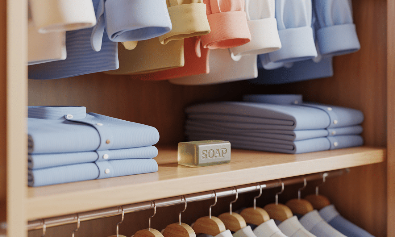 ten prosty trik z kawałkiem mydła w szafie sprawia, że ubrania pozostają świeże i pachnące przez wiele tygodni. poznaj skuteczny sposób na długotrwałą świeżość w garderobie!