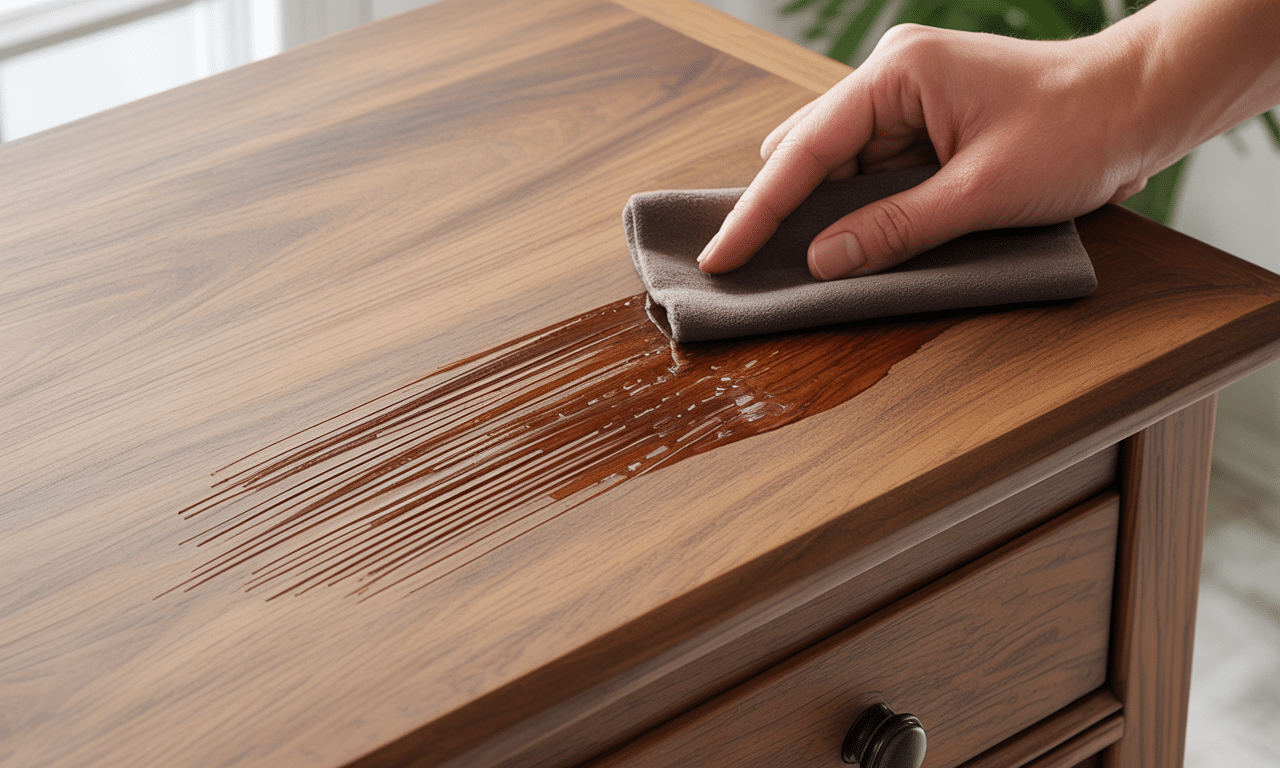 ten trik z orzechem włoskim pozwala szybko i skutecznie zamaskować rysy na drewnianych meblach w kilka sekund, przywracając im piękny wygląd.