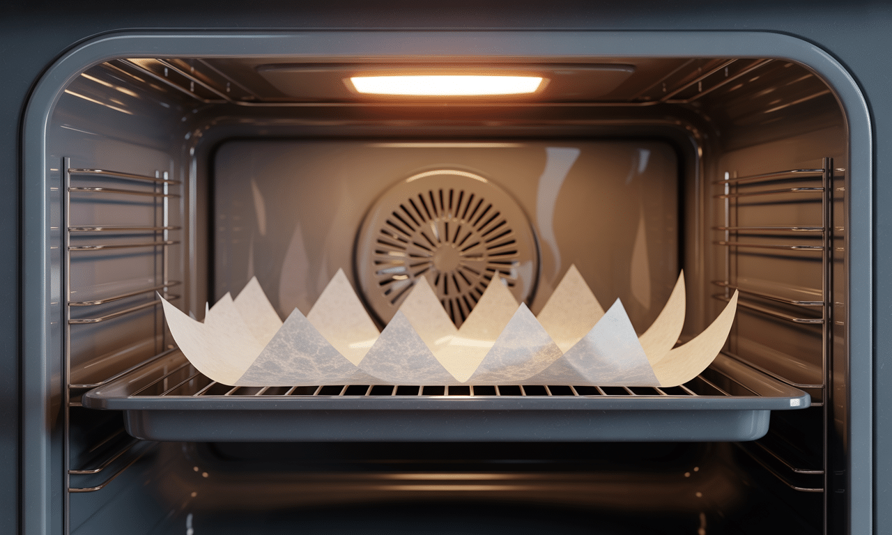 ten prosty trik z użyciem papieru śniadaniowego skutecznie zapobiega przypalaniu potraw na dnie piekarnika, ułatwiając czyszczenie i utrzymanie kuchni w czystości.