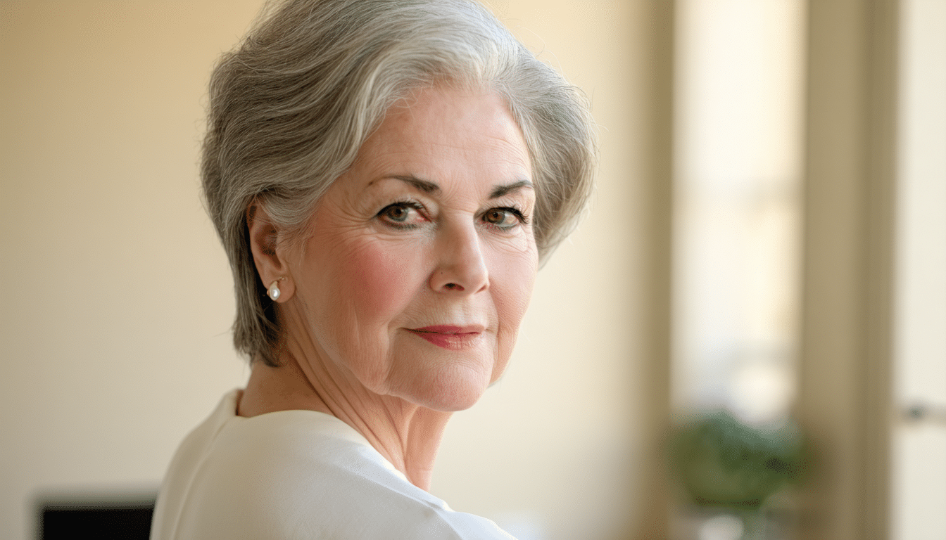 to cięcie, często wybierane przez kobiety po 60., łączy dyskretną elegancję z wygodą, podkreślając dojrzałe piękno i styl.