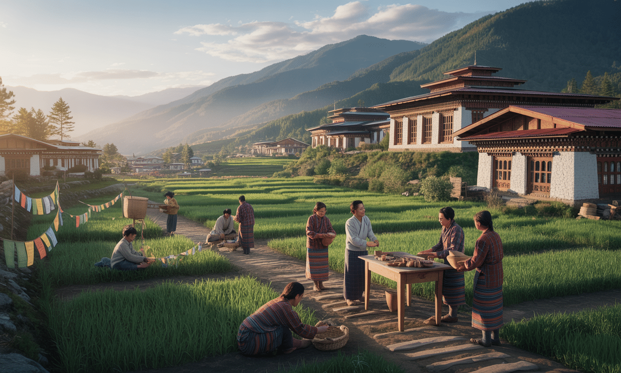 w bhutanie szczęście obywateli jest ważniejsze niż pkb i jest mierzone co roku, co pokazuje unikalne podejście kraju do dobrobytu i jakości życia.