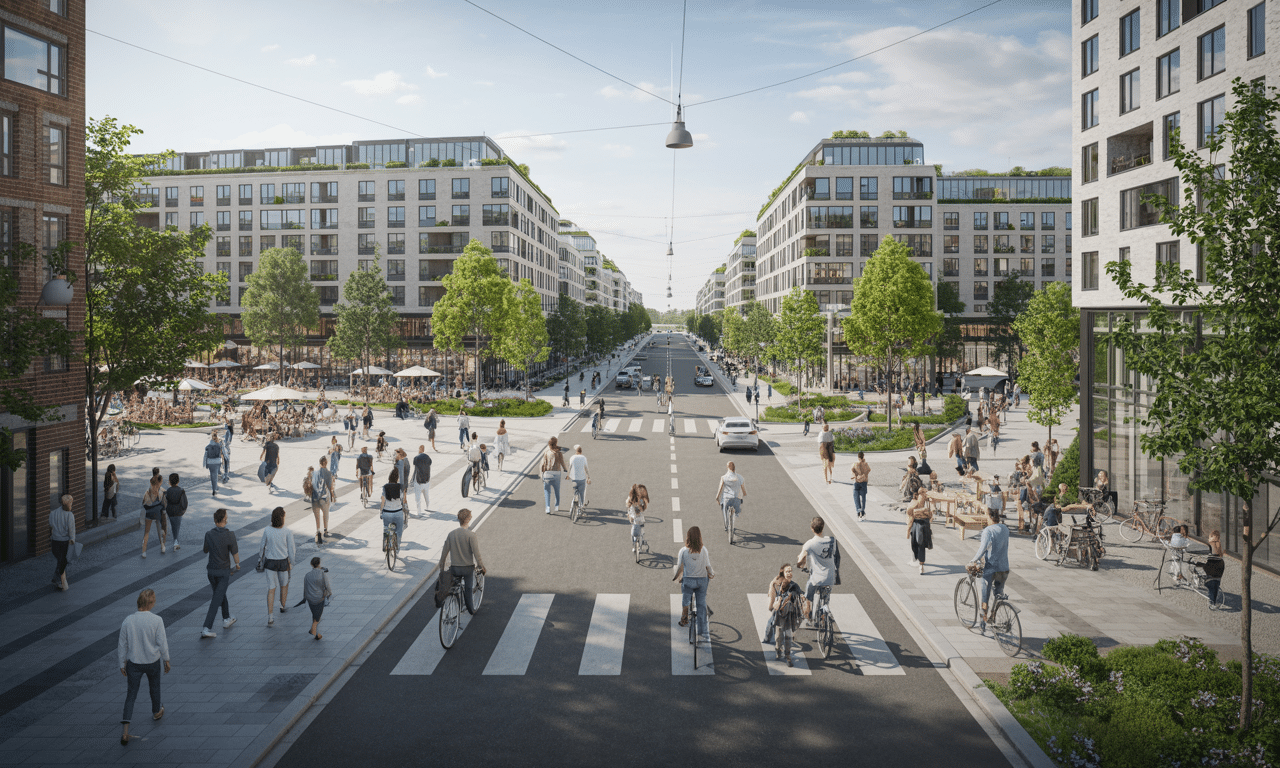 w kopenhadze powstaje nowa dzielnica zaprojektowana dla 35 000 mieszkańców, wolna od samochodów, promująca zrównoważony rozwój i ekologiczny styl życia.