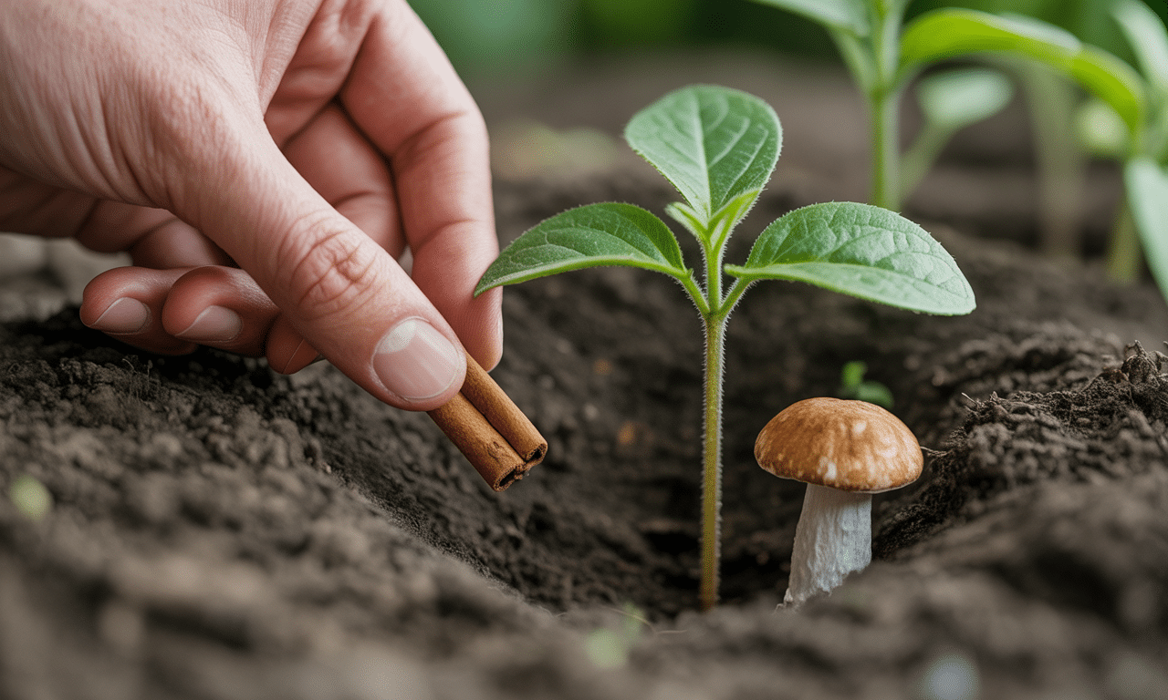 wbiłam kawałek cynamonu w ziemię obok sadzonki, a grzyb zniknął bez użycia chemii — naturalny i skuteczny sposób na ochronę roślin.