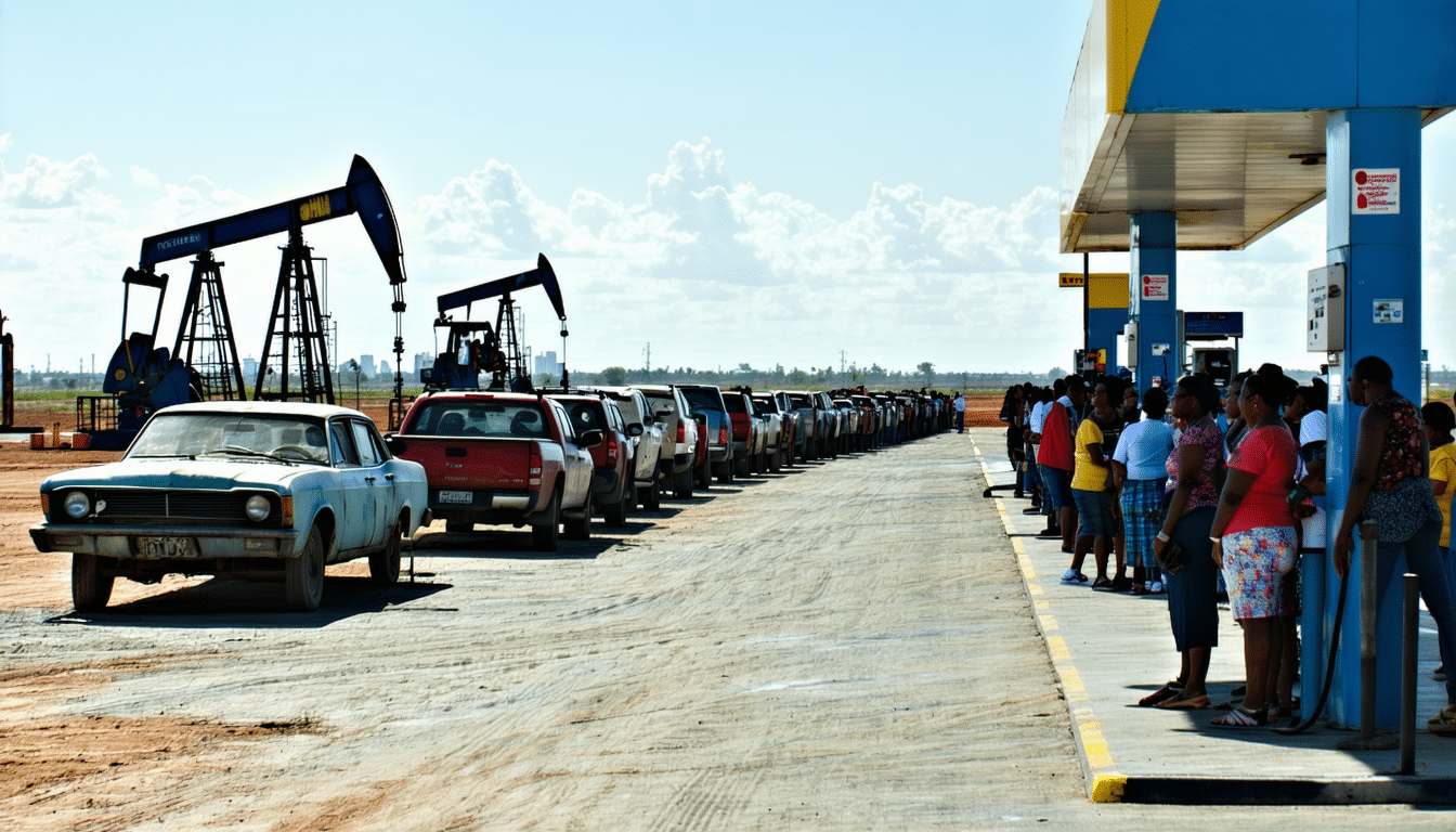 wenezuela posiada największe na świecie złoża ropy naftowej, lecz mieszkańcy muszą zmagać się z długimi kolejkami po benzynę, co pokazuje kontrast między bogactwem surowców a codziennymi problemami społeczeństwa.