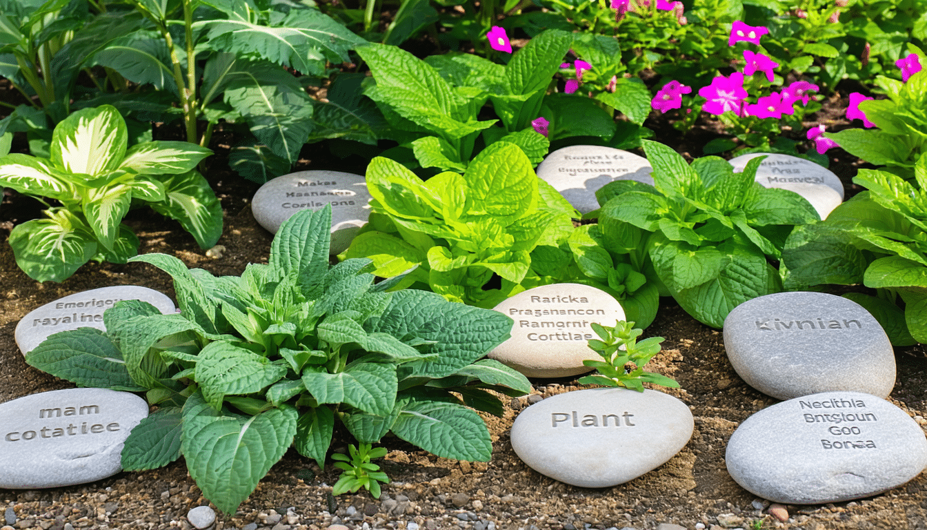 zamieniłam plastikowe etykietki na kamienne z napisem – mój ogród wygląda piękniej i etykiety są trwałe.