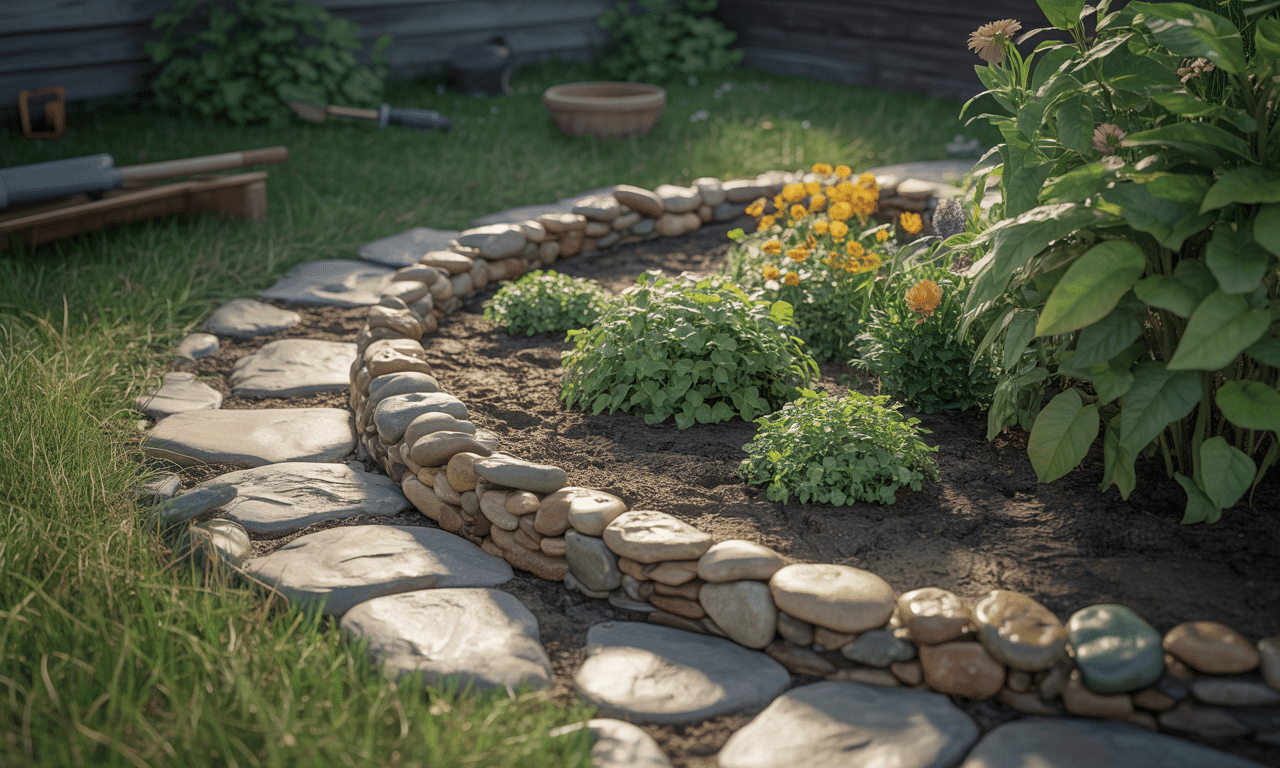 wymieniłam plastikowe obrzeża na kamienne – mój ogród zyskał wyjątkowy charakter i jest trwały bez żadnych uszkodzeń.