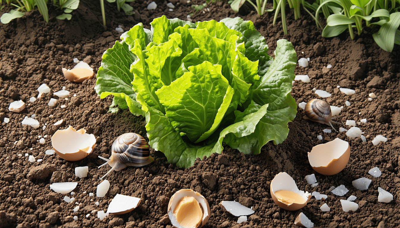 dowiedz się, jak zakopanie kawałków skorupki jajka wokół sałaty skutecznie odstrasza ślimaki i chroni twoje rośliny przed uszkodzeniami.