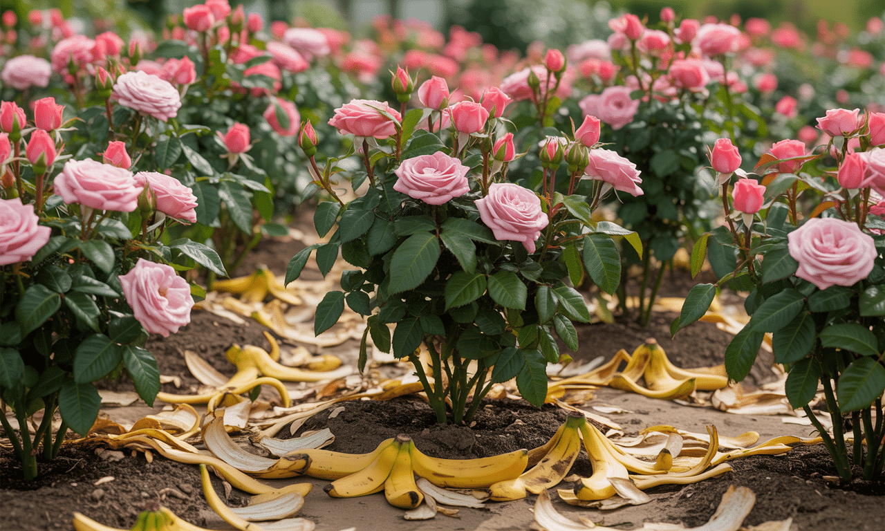 dowiedz się, jak zakopanie obierek z bananów wokół róż sprawiło, że kwitły one dwa razy obficiej niż zwykle. naturalny sposób na piękne kwiaty!