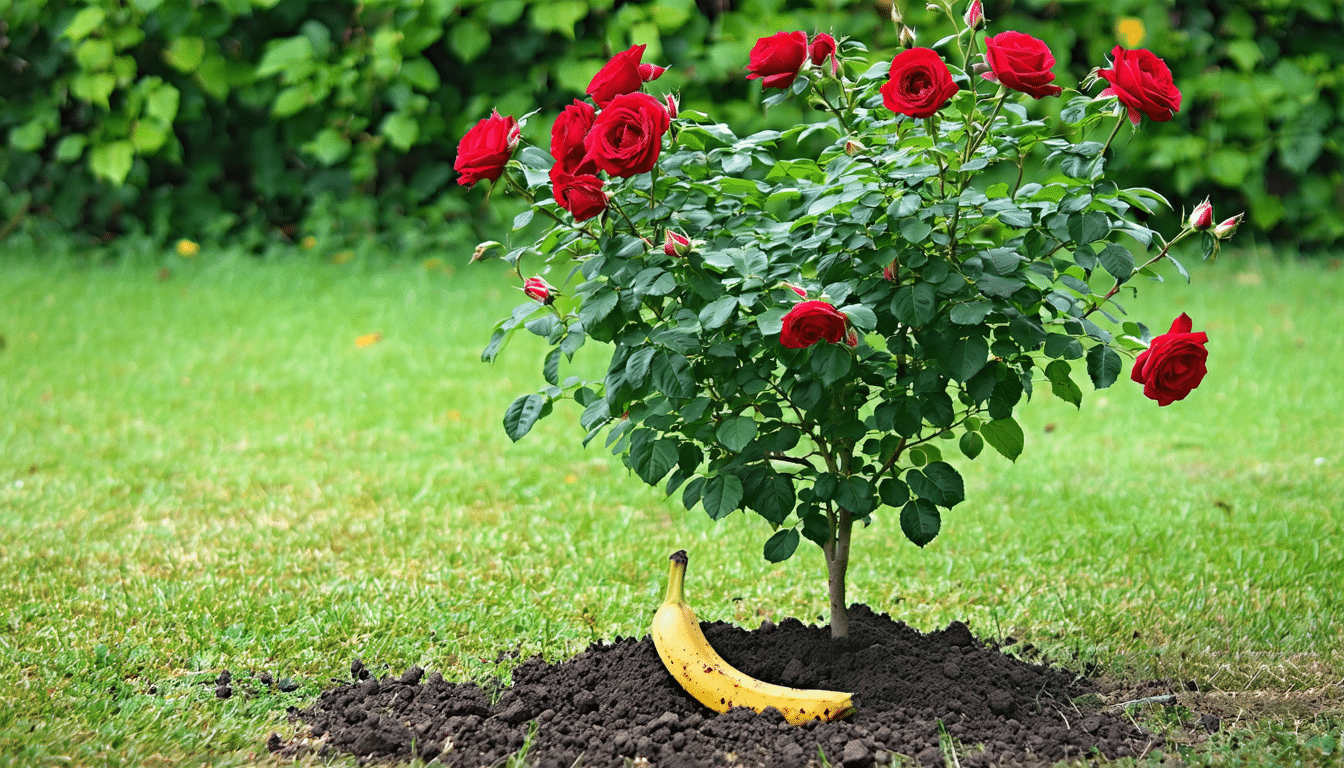 dowiedz się, jakie efekty przynosi zakopanie skórki od banana pod krzakiem róży po miesiącu – naturalny sposób na zdrowsze rośliny i piękniejszy ogród.