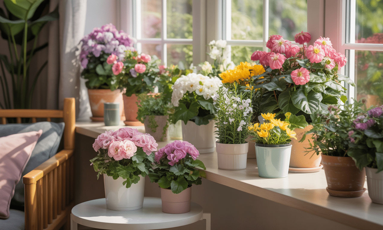 zamiast co tydzień kupować świeże kwiaty, posadziłam doniczkowe, które kwitną przez miesiące, oszczędzając jednocześnie pieniądze.