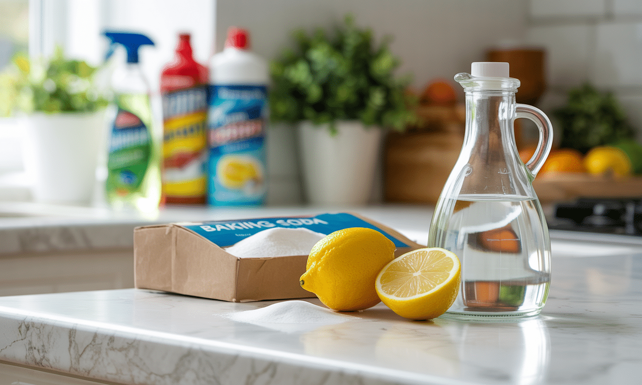 odkryj, jak zamieniłam drogie markowe środki czystości na naturalne i tanie domowe sposoby z octem, sodą i cytryną, które kosztują tylko 1/10 ceny.